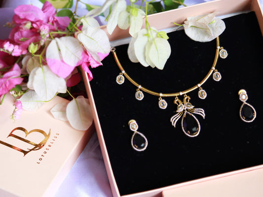 Purple Abhignya Zirconia Hasli Set