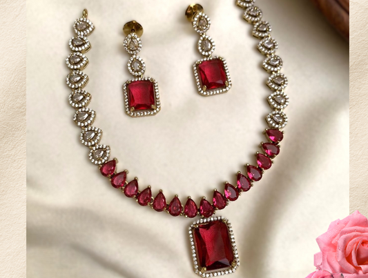 Ruby Pradeesha Jewellery Set